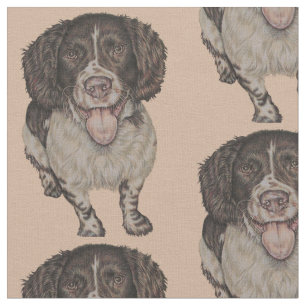 Tela Dibujo lindo del perro de aguas feliz