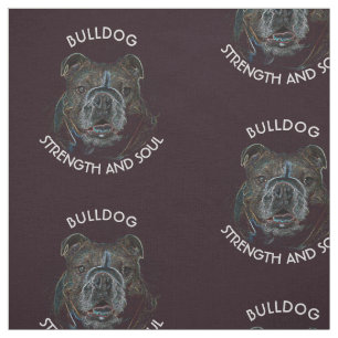 Tela Dibujo oscuro psicodélico abstracto del bulldog