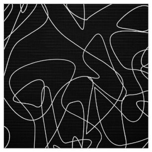 Tela Dibujos abstractos blancos sobre fondo negro oscur