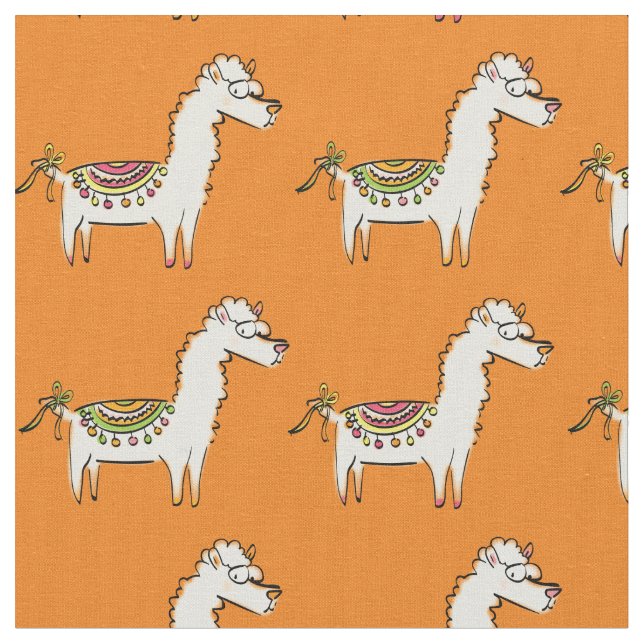 Tela Dibujos Animados de Llama Lindos (De cerca)