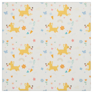 Tela dibujos animados divertidos de perros corgis
