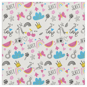 Tela Dibujos de Doodle Cute