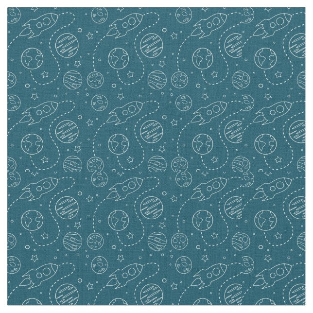 Tela Dibujos de llamadas en el patrón de espacio (De cerca)