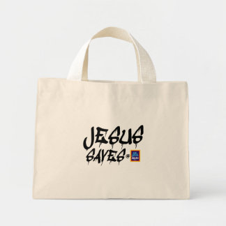 Tela Diminuto Aldi "Jesús salva" el bolso de aleta