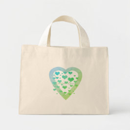 Tela Diminuto Bolso de amor verde orgánico