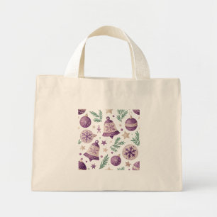 Tela Diminuto Bolso de regalo de Navidad morado Mini