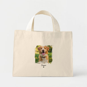 Tela Diminuto Bolso tipo tote personalizado con foto de perro -