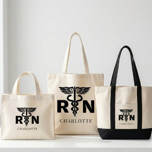 Tela Diminuto Bolso tipo Tote personalizado para enfermera de RN