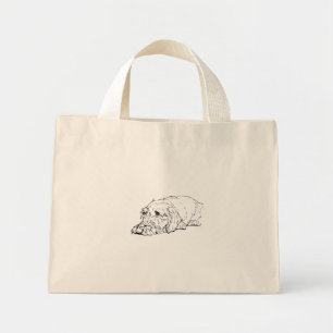 Tela Diminuto Bolso Tot de Dachshund de Pelo Cabeludo
