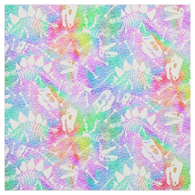 Tela Dino Bone Dig Rainbow (Retal)