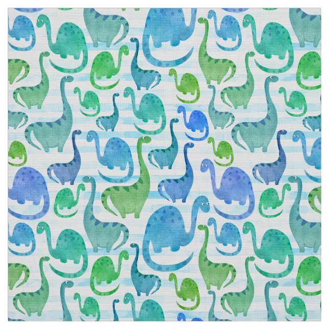 Tela Dino Stripe Watercolor Dinosaurios Adorable (Retal)