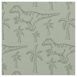 Tela Dinosaur Pattern Modern Boy Dino Jungle Sage Green