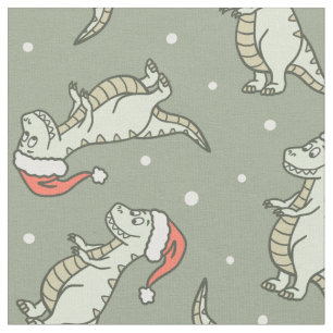 Tela Dinosaurio Niño Navidad Santa Claus Dino T-Rex Sag