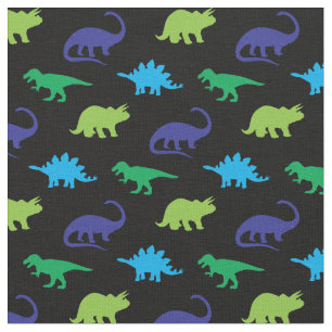 Tela Dinosaurios cutáneos niños azules y verdes