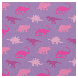 Tela Dinosaurios Cute Silhouettes Chicas rosados niños