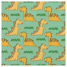 Dinosaurios marrones con hierba en verde