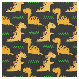 Tela Dinosaurios marrones con verde sobre negro