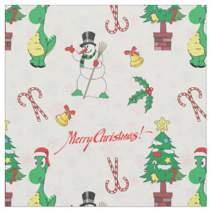 Tela dinosaurios navidades y muñecos de nieve