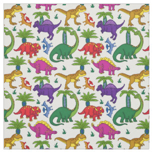 Tela Dinosaurios Patterados Coloridos Dinos Fabric