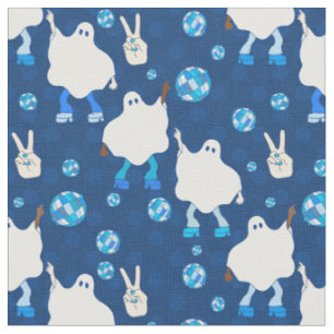 Tela disco halloween fantasma africano azul