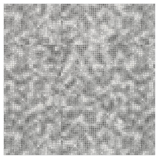 Tela Disco Retro Fun Disco Ball Silver Look Fabric (De cerca)