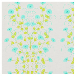 Tela Diseñador floral turquesa