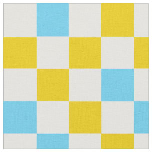 Tela Diseño a cuadros amarillo blanco azul