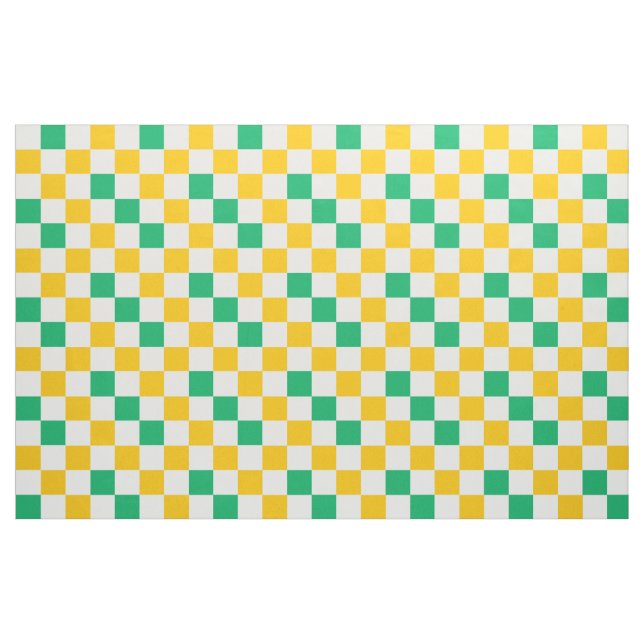 Tela Diseño a cuadros amarillo blanco verde ("Cuarto gordo" (fat quarter))