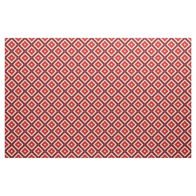 Tela Diseño abstracto geométrico rojo ("Cuarto gordo" (fat quarter))