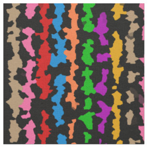 Tela Diseño abstracto irregular colorido negro