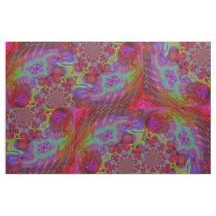 Tela Diseño abstracto psicodélico del arco iris oscur