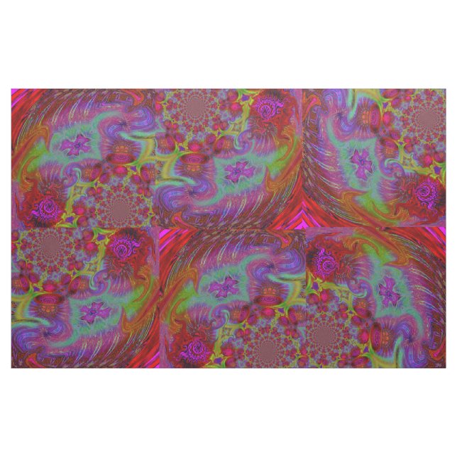 Tela Diseño abstracto psicodélico del arco iris oscuro (Yarda)