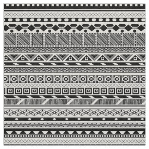 Tela Diseño azteca blanco negro lindo de los modelos