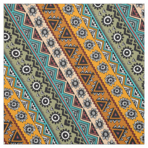 Tela Diseño azteca étnico colorido de los modelos