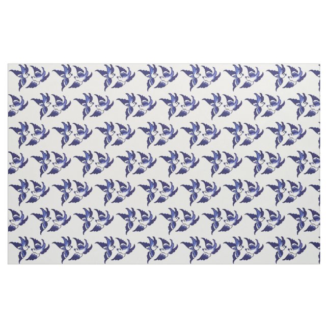 Tela Diseño azul clásico de los pájaros del sauce ("Cuarto gordo" (fat quarter))