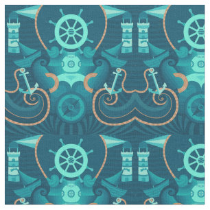 Tela Diseño azul náutico