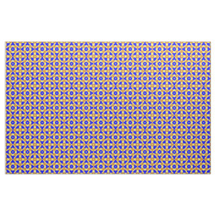Tela Diseño azul y amarillo anaranjado de la teja de