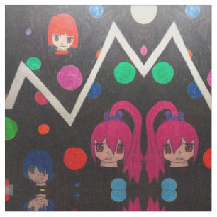 Tela Diseño brillante de los caracteres del animado