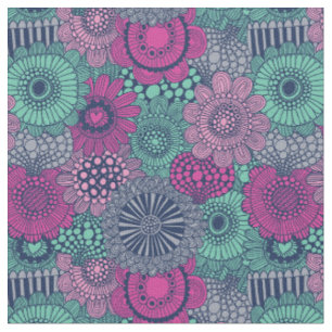 Tela Diseño brillante y elegante de flores preciosas
