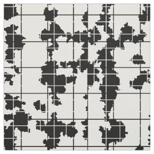 Tela Diseño de arte abstracto orgánico blanco y negro