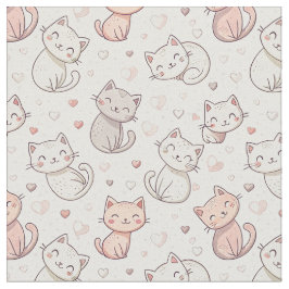Tela Diseño de Arte de Gatos Chibi Adorables - Arte de