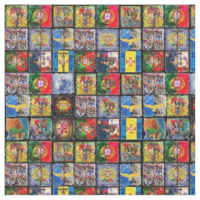 Tela Diseño de arte folclórico de Portugal (De cerca)