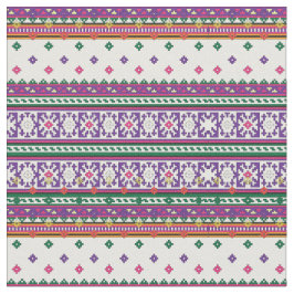 Tela Diseño de arte folclórico geométrico colorido con 