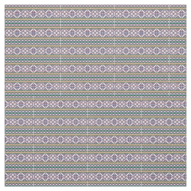 Tela Diseño de arte folclórico multicolor tribal (Retal)