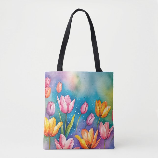 Tela Diseño de bolso Vivid Tulips Tote (Anverso)