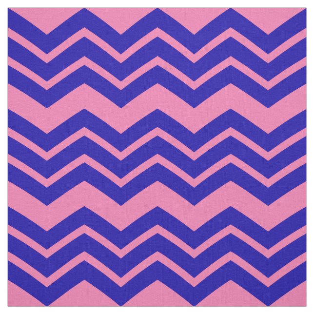 Tela Diseño de Chevron Zigzag Rosa Azul (Retal)