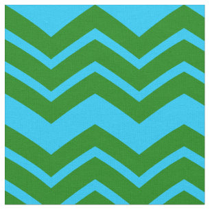 Tela Diseño de Chevron Zigzag Verde Azul