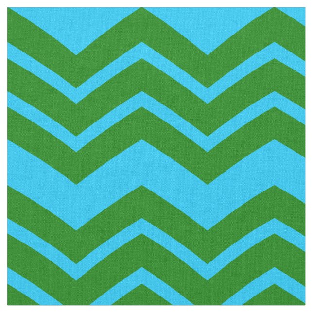 Tela Diseño de Chevron Zigzag Verde Azul (De cerca)