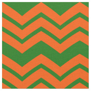 Tela Diseño de Chevron Zigzag Verde Naranja