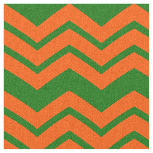 Tela Diseño de Chevron Zigzag Verde Naranja (De cerca)